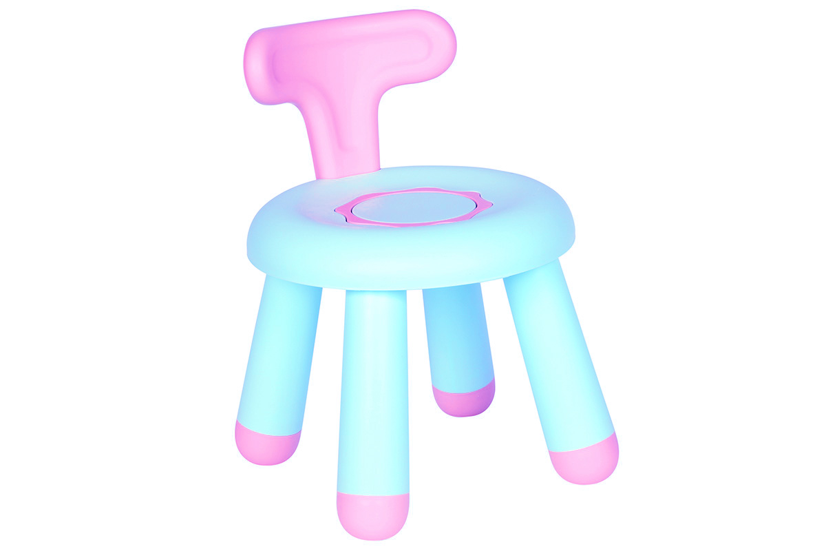 Καρεκλάκι παιδικό πλαστικό Φ30Χ41 εκ. σιέλ ροζ - KESKOR 42618-2