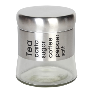 Βάζο αποθήκευσης γυάλινο Φ9,5Χ10,5 εκ. 400 ml με INOX καπάκι - KESKOR 44823