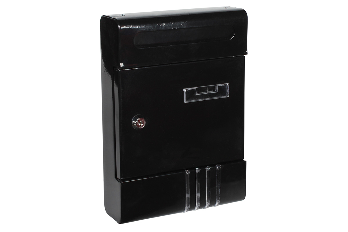 Γραμματοκιβώτιο μεταλλικό 20,5Χ6,5Χ29 εκ. μαύρο με κλειδαριά - KESKOR 41250