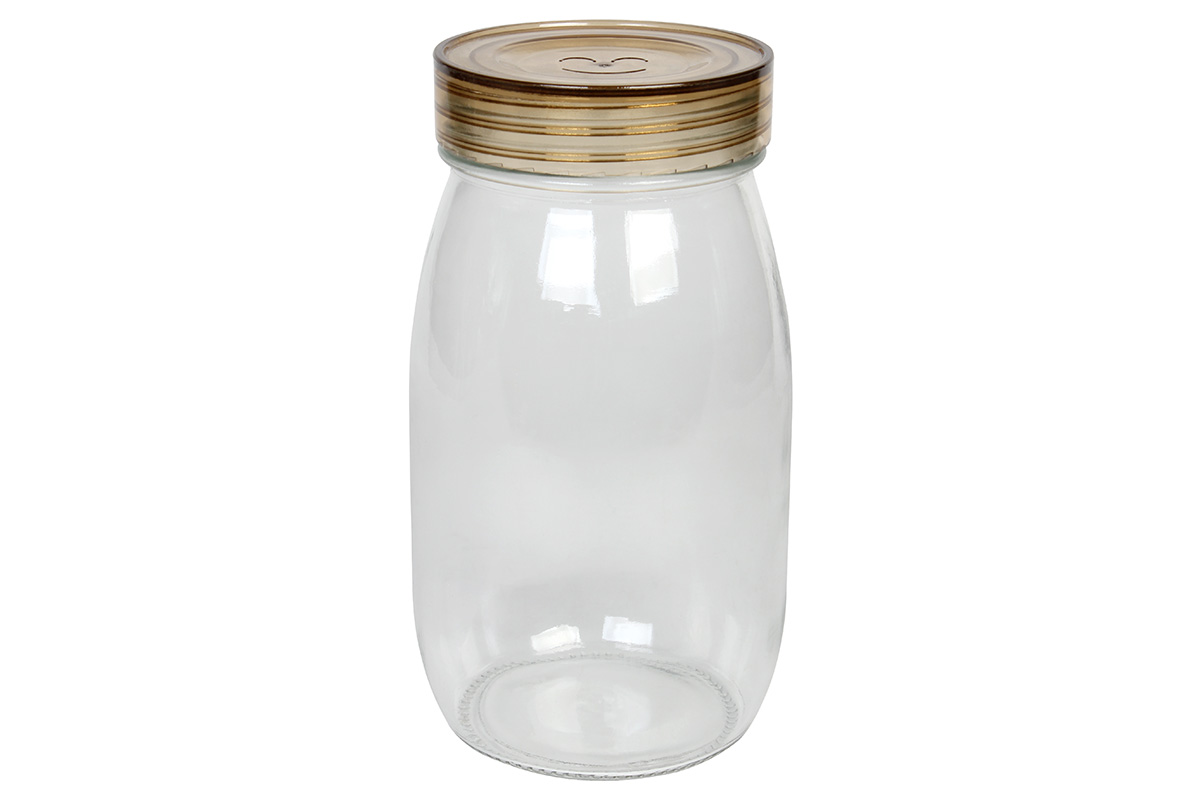 Βάζο αποθήκευσης 1700 ml γυάλινο με πλαστικό καπάκι - KESKOR 61283