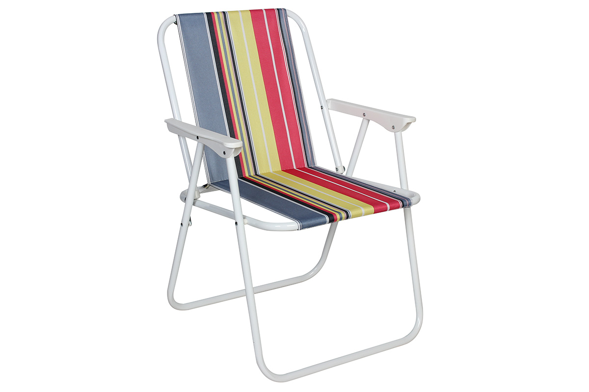 Καρέκλα παραλίας μεταλλική πτυσσόμενη ριγέ – KESKOR 04743-12