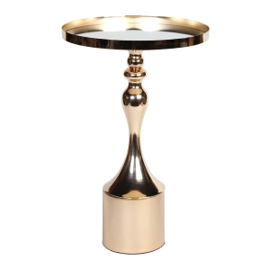 Τραπέζι σαλονιού μεταλλικό Φ30Χ47 εκ. Χρυσό με καθρέπτη - KESKOR 37205