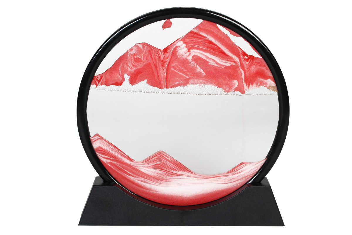 Διακοσμητικό επιτραπέζιο 3D ILLUSION Φ25,5Χ26 εκ. με κινούμενη άμμο Κόκκινη - KESKOR 77291-5