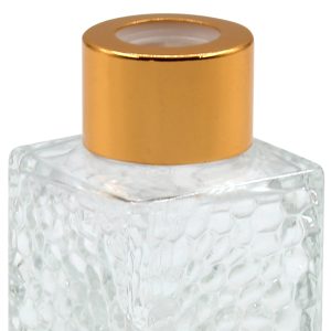 Μπουκάλι γυάλινο για αρωματικό χώρου 100 ml 5Χ5Χ9 εκ. με χρυσό καπάκι - KESKOR 62542