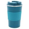 Ποτήρι θερμός ΙΝΟΧ Vacuum 380 ml Φ8,7Χ14,5 εκ. πετρόλ με λαβή σιλικόνης - KESKOR 42655-3