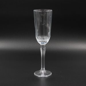 Ποτήρια σαμπάνιας τεμ. 6 κολωνάτα γυάλινα 130 ml Φ5,8Χ20,9 εκ. με ανάγλυφο σχέδιο - KESKOR 65636