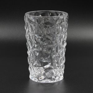 Ποτήρια νερού τεμ. 6 γυάλινα 350 ml Φ7,8Χ12,5 εκ. με ανάφλυφο σχέδιο - KESKOR 68560