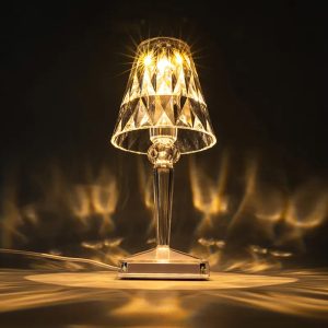 Πορτατίφ επιτραπέζιο ακρυλικό LED επαναφορτιζόμενο (USB) Φ11Χ26 εκ. (θερμό - φυσικό - ψυχρό) - KESKOR 67962