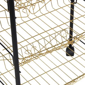 Τρόλεϊ - μανάβης μεταλλικός 41,5Χ26Χ77 εκ. μαύρο χρυσό με 4 ράφια και ρόδες - KESKOR 51361