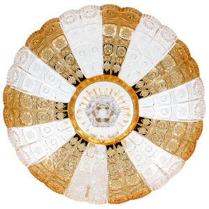 Κουπ γυάλινο κολωνάτο Φ32Χ19 εκ. χρυσό - KESKOR 85109