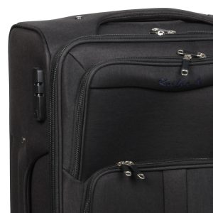 Βαλίτσα – Τρόλεϊ υφασμάτινη μεσαία 42Χ27Χ68 εκ. με 4 ρόδες Μαύρη - KESKOR 16644-2