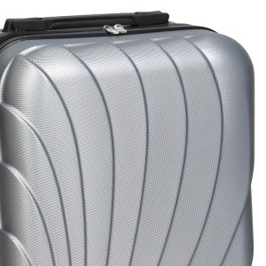 Βαλίτσα – Τρόλεϊ πλαστική καμπίνας 37Χ21Χ56 εκ. Ασημί με 4 ρόδες - KESKOR 16652-2