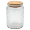 Βάζο αποθήκευσης γυάλινο 700 ml Φ9,5Χ14 εκ. με ξύλινο καπάκι - KESKOR 61372