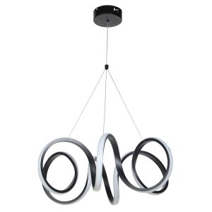 Φωτιστικό κρεμαστό LED 80W Φ56Χ20-80 εκ. Μαύρο - KESKOR 577902