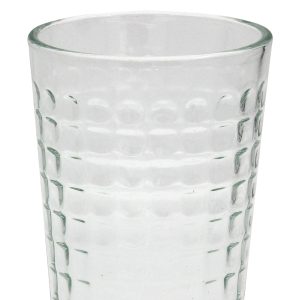 Ποτήρια νερού τεμ. 6 γυάλινα 280 ml Φ7,3Χ12,7 εκ. με ανάγλυφο σχέδιο - KESKOR 55413