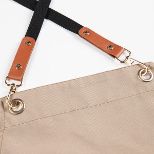 Ποδιά με τσέπη Polyester 64Χ78 εκ. Γκρι με λεπτομέρειες PU - KESKOR 65700-5