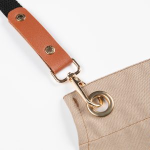 Ποδιά με τσέπη Polyester 64Χ78 εκ. Γκρι με λεπτομέρειες PU - KESKOR 65700-5
