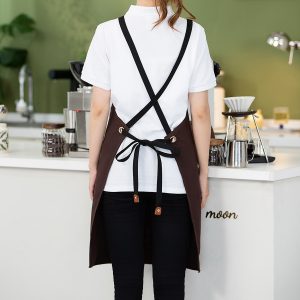 Ποδιά με τσέπη Polyester 64Χ78 εκ. Καφέ με λεπτομέρειες PU - KESKOR 65700-2