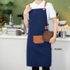 Ποδιά με τσέπη Polyester 64Χ78 εκ. Μπλε με λεπτομέρειες PU - KESKOR 65700-3
