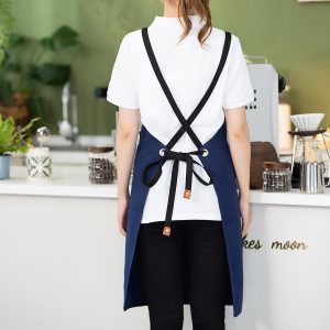Ποδιά με τσέπη Polyester 64Χ78 εκ. Μπλε με λεπτομέρειες PU - KESKOR 65700-3
