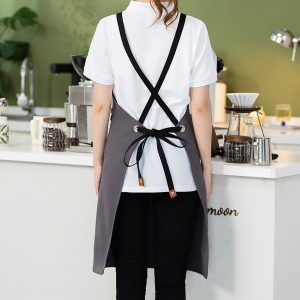 Ποδιά με τσέπη Polyester 64Χ78 εκ. Γκρι με λεπτομέρειες PU - KESKOR 65700-5