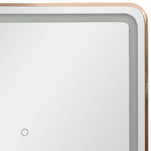 Καθρέπτης τοίχου με φωτισμό LED, Touch και Dimmer με μεταλλική Ροζ Χρυσή κορνίζα - KESKOR 95296