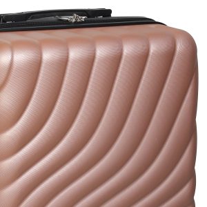 Βαλίτσα – Τρόλεϊ πλαστική μεσαία 44Χ25Χ64 εκ. Ροζ Χρυσό με 4 ρόδες - KESKOR 89110-2