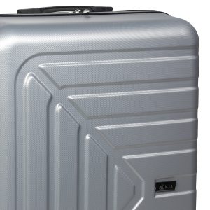 Βαλίτσα – Τρόλεϊ πλαστική μεγάλη 50Χ28Χ76 εκ. Ασημί με 4 ρόδες - KESKOR 166554-1