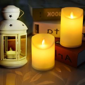Κερί LED μπαταρίας πλαστικό Φ7,5Χ15 εκ. μπεζ - KESKOR 69302