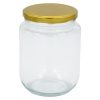 Βάζο αποθήκευσης 720 ml Φ9Χ13 εκ. γυάλινο με μεταλλικό καπάκι χρυσό - KESKOR 62561