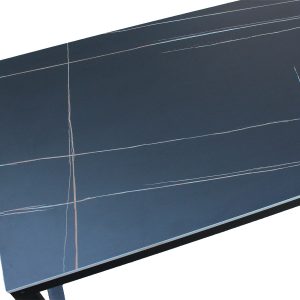 Τραπέζι σαλονιού μεταλλικό 120Χ60Χ44 εκ. με κεραμική επιφάνεια Μαύρη - KESKOR 256970