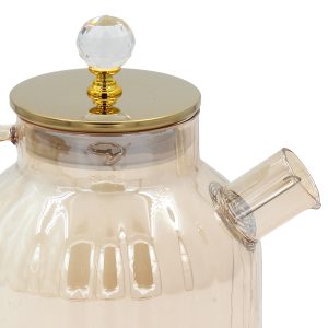 Κανάτα γυάλινη 1300 ml 19Χ13Χ18 εκ. Μελί με κρύσταλλο - KESKOR 54370