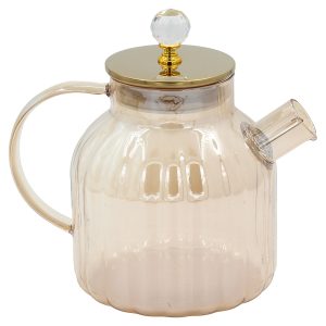 Κανάτα γυάλινη 1300 ml 19Χ13Χ18 εκ. Μελί με κρύσταλλο - KESKOR 54370