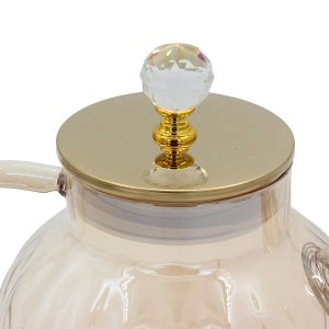 Κανάτα γυάλινη 1300 ml 19Χ13Χ18 εκ. Μελί με κρύσταλλο - KESKOR 54370