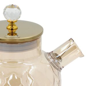 Κανάτα γυάλινη 1000 ml 19Χ13Χ15 εκ. Μελί με κρύσταλλο - KESKOR 54371