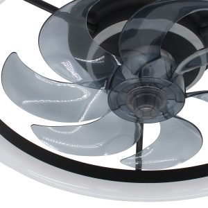 Ανεμιστήρας οροφής με 7 πτερύγια Φ48Χ12 εκ. 65 Watt με φωτισμό LED και controller Μαύρο - KESKOR 536601