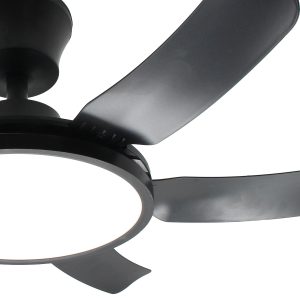 Ανεμιστήρας οροφής με 6 πτερύγια Φ76Χ27 εκ. 60 Watt με φωτισμό LED και controller Μαύρο - KESKOR 653370