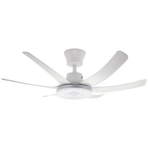 Ανεμιστήρας οροφής με 6 πτερύγια Φ96Χ30 εκ. 60 Watt με φωτισμό LED και controller Λευκό - KESKOR 653372