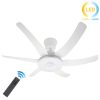 Ανεμιστήρας οροφής με 6 πτερύγια Φ96Χ30 εκ. 60 Watt με φωτισμό LED και controller Λευκό - KESKOR 653372