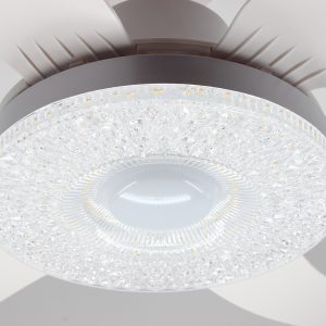 Ανεμιστήρας οροφής με 6 πτερύγια Φ96Χ30 εκ. 60 Watt με φωτισμό LED και controller Λευκό - KESKOR 653372