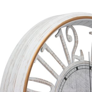 Ρολόι τοίχου πλαστικό Φ30Χ4,5 εκ. Λευκό Χρυσό - KESKOR 87529