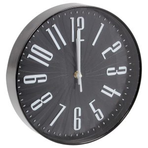 Ρολόι τοίχου πλαστικό Φ25Χ4,2 εκ. Μαύρο - KESKOR 87531-3
