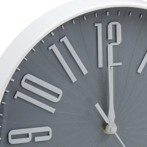 Ρολόι τοίχου πλαστικό Φ25Χ4,2 εκ. Λευκό Γκρι - KESKOR 87531-4